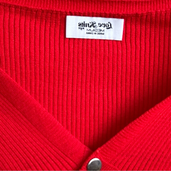 V-neck Ribbed Long Sleeve Snap Front Cardigan - Picture 8 of 9